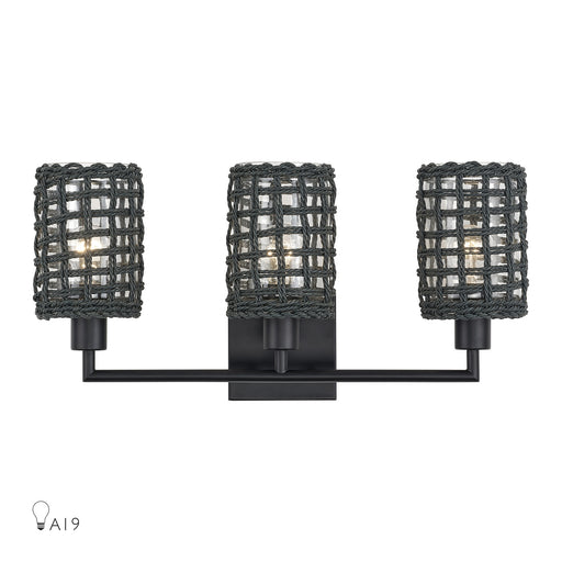 Twinewell Three Light Vanity Black