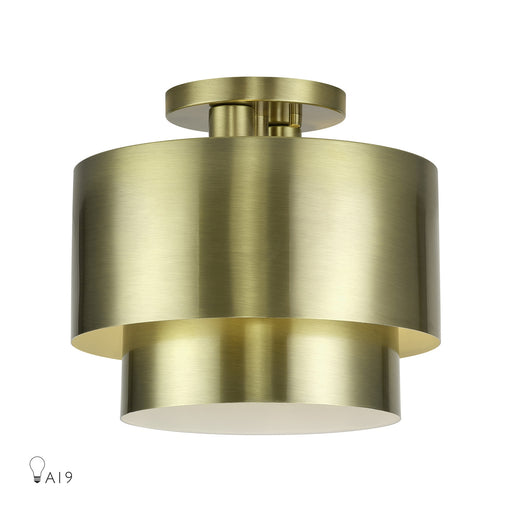 Zolana Two Light Semi-Flush Mount Antique Brass