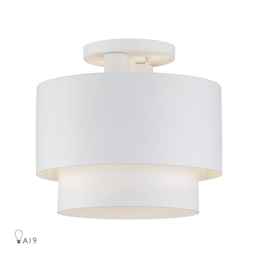 Zolana Two Light Semi-Flush Mount White