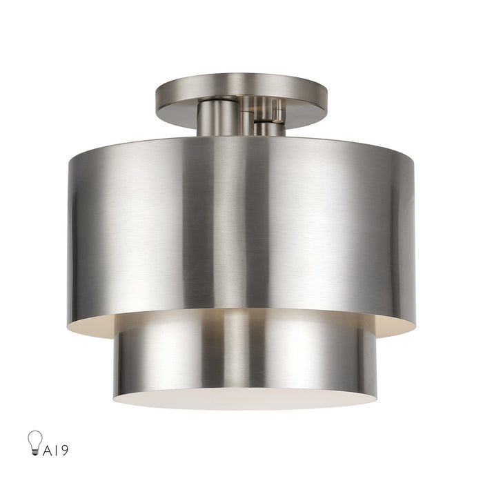 Livex Lighting - 40054-91 - Two Light Semi-Flush Mount - Zolana - Brushed Nickel