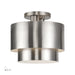 Livex Lighting - 40054-91 - Two Light Semi-Flush Mount - Zolana - Brushed Nickel