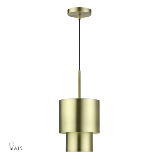 Zolana One Light Mini Pendant Antique Brass