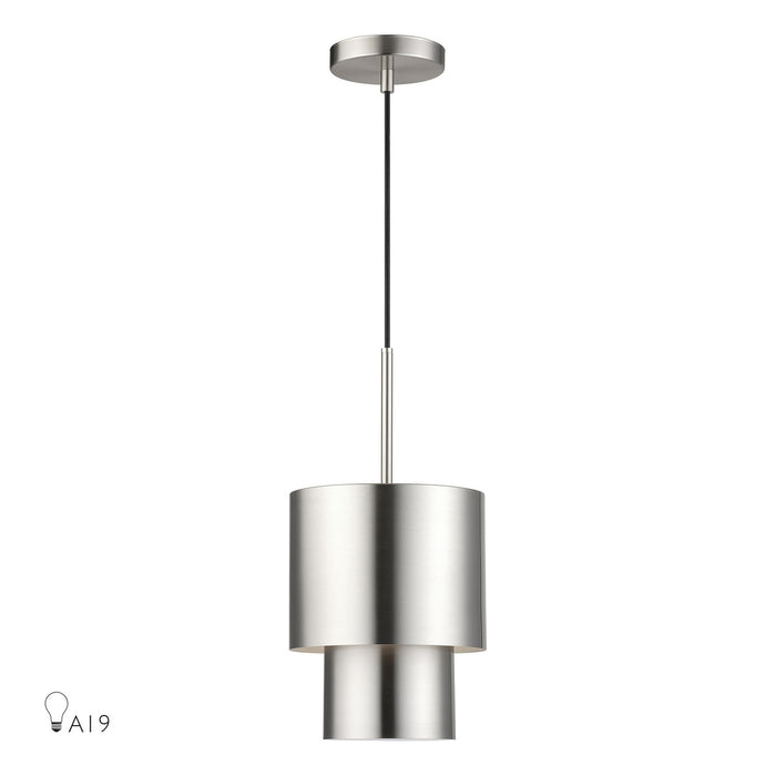 Livex Lighting - 40058-91 - One Light Mini Pendant - Zolana - Brushed Nickel