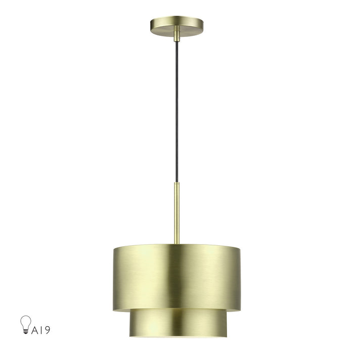 Livex Lighting - 40059-01 - One Light Pendant - Zolana - Antique Brass