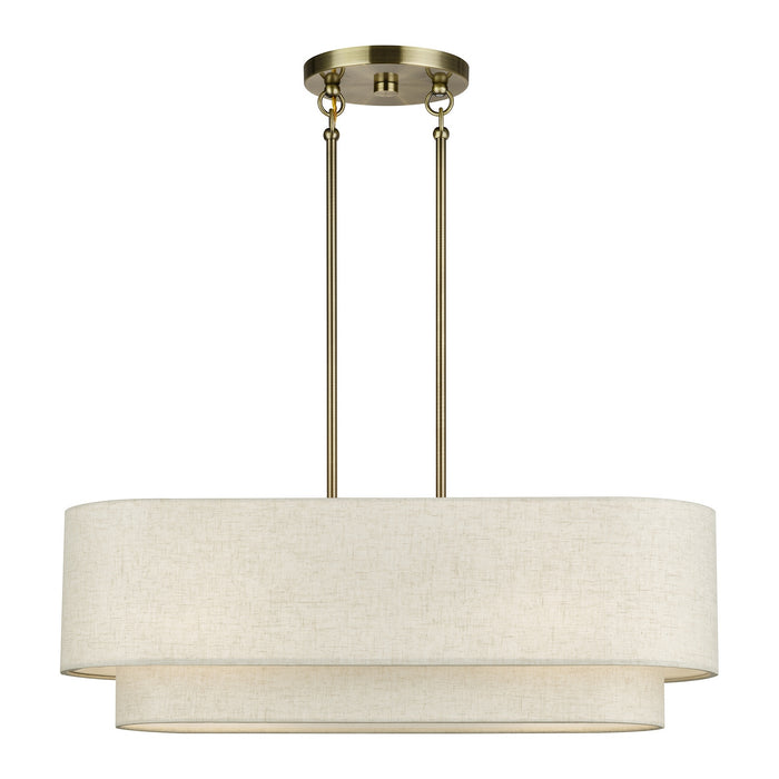 Livex Lighting - 41933-01 - Three Light Linear Chandelier - Manorwood - Antique Brass
