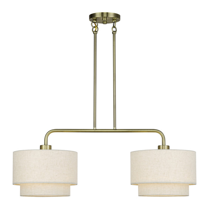 Livex Lighting - 41942-01 - Two Light Linear Chandelier - Manorwood - Antique Brass