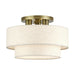 Livex Lighting - 41944-01 - Three Light Semi-Flush Mount - Manorwood - Antique Brass
