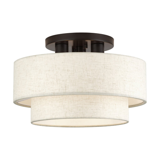Manorwood Three Light Semi-Flush Mount English Bronze