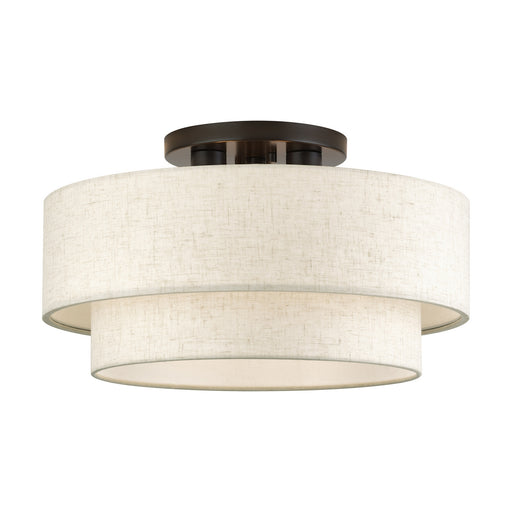 Manorwood Three Light Semi-Flush Mount English Bronze