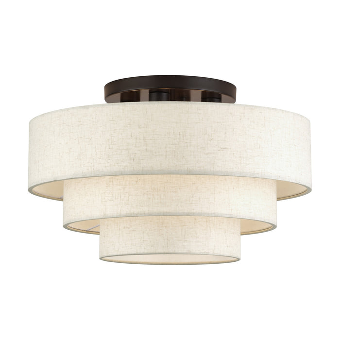 Livex Lighting - 41946-92 - Four Light Semi-Flush Mount - Manorwood - English Bronze