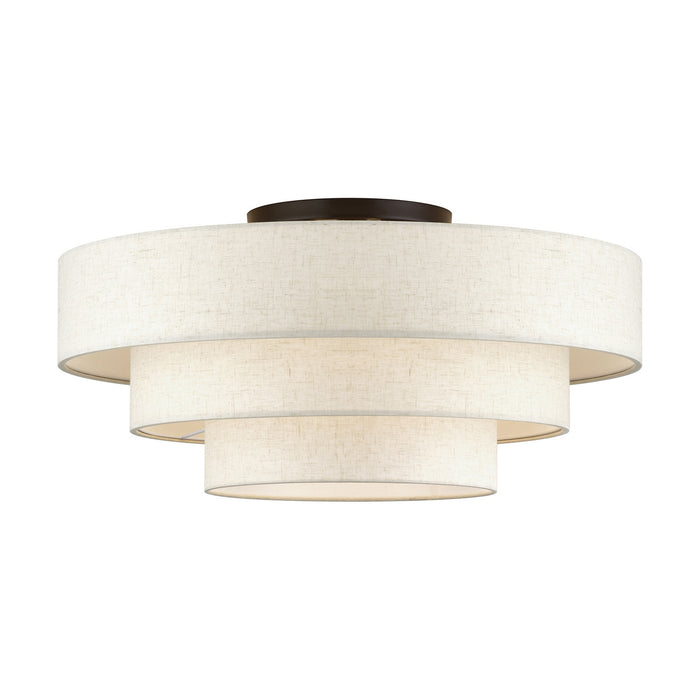 Livex Lighting - 41948-92 - Five Light Semi-Flush Mount - Manorwood - English Bronze