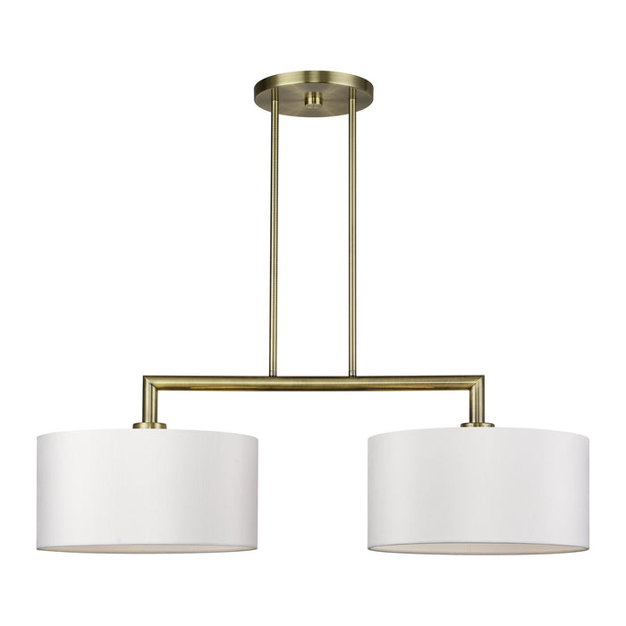 Livex Lighting - 45492-01 - Two Light Linear Chandelier - Meridian - Antique Brass