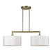 Livex Lighting - 45492-01 - Two Light Linear Chandelier - Meridian - Antique Brass