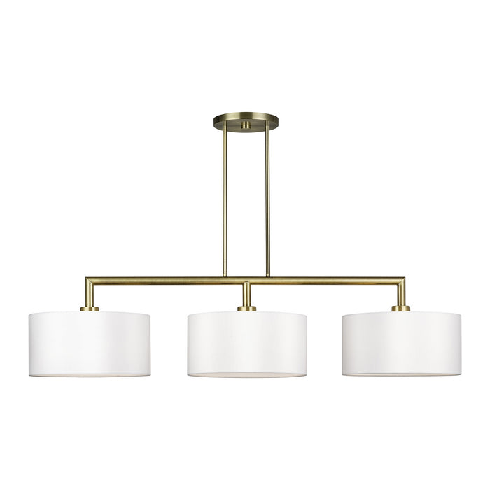 Livex Lighting - 45493-01 - Three Light Linear Chandelier - Meridian - Antique Brass