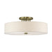 Livex Lighting - 45848-01 - Six Light Semi-Flush Mount - Monroe - Antique Brass