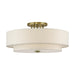 Livex Lighting - 45849-01 - Six Light Semi-Flush Mount - Monroe - Antique Brass