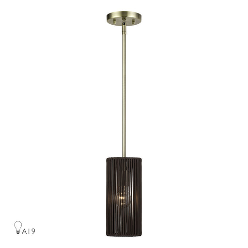 Acordia One Light Mini Pendant Antique Brass