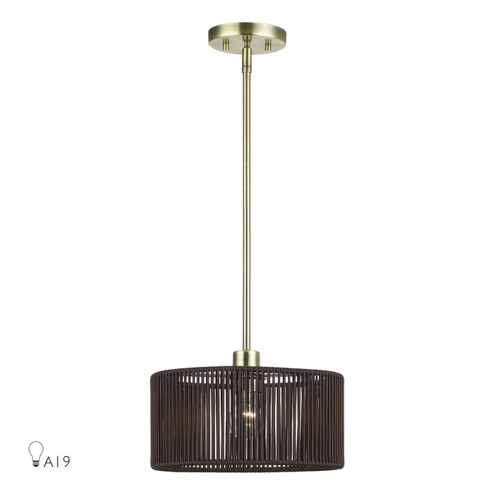 Livex Lighting - 49122-01 - One Light Pendant - Acordia - Antique Brass