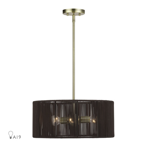Acordia Three Light Chandelier Antique Brass