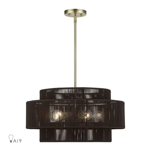 Acordia Five Light Chandelier Antique Brass