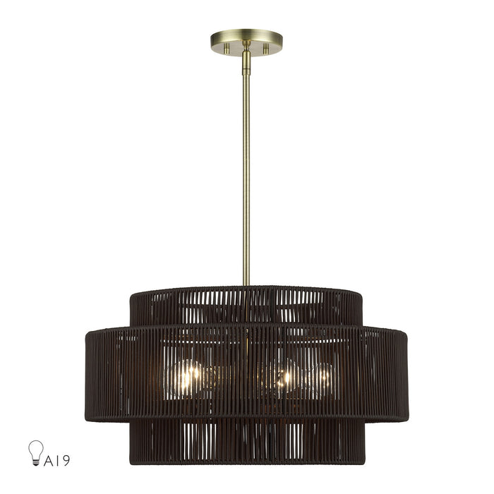 Livex Lighting - 49124-01 - Five Light Chandelier - Acordia - Antique Brass