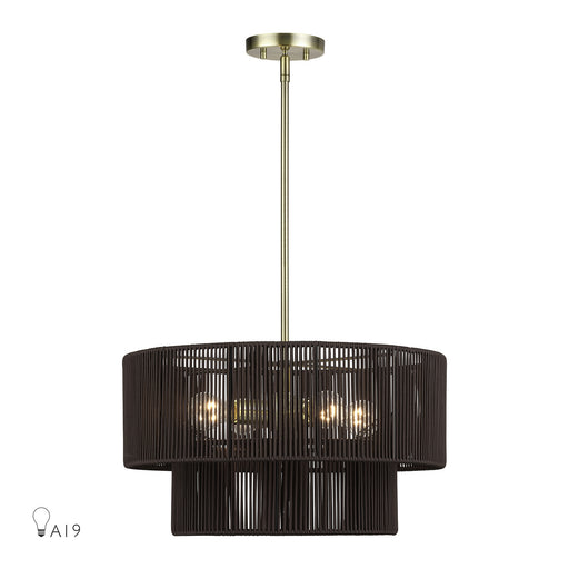 Acordia Four Light Chandelier Antique Brass