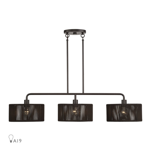 Acordia Three Light Linear Chandelier English Bronze
