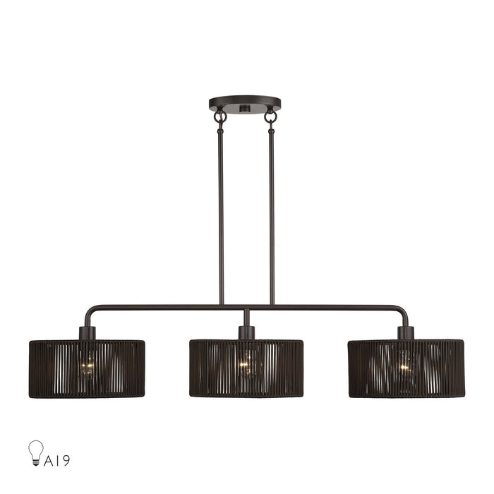 Livex Lighting - 49129-92 - Three Light Linear Chandelier - Acordia - English Bronze