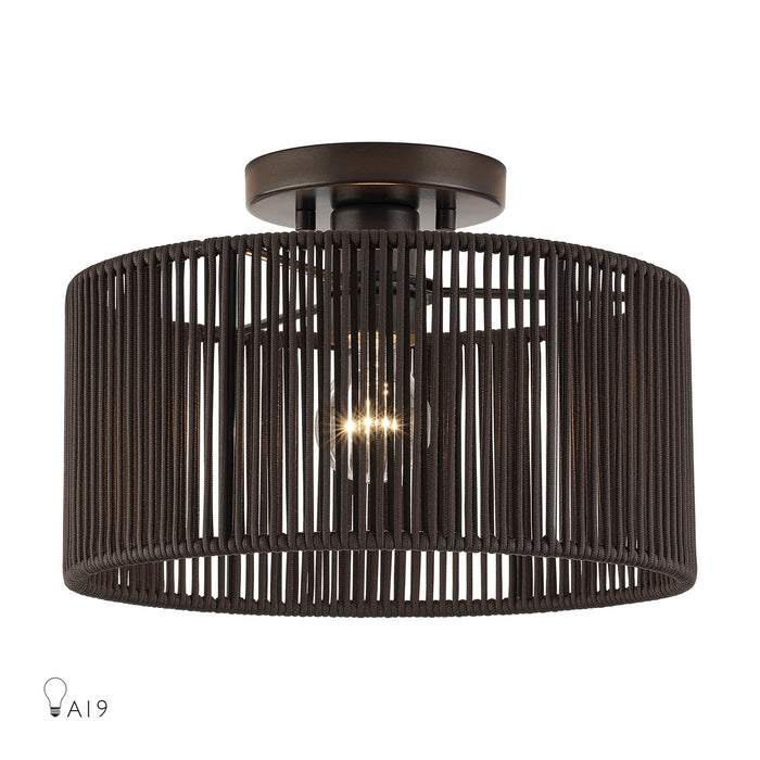 Livex Lighting - 49132-92 - One Light Semi-Flush Mount - Acordia - English Bronze