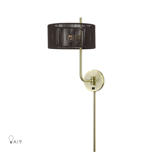 Acordia One Light Swing Arm Wall Lamp Antique Brass