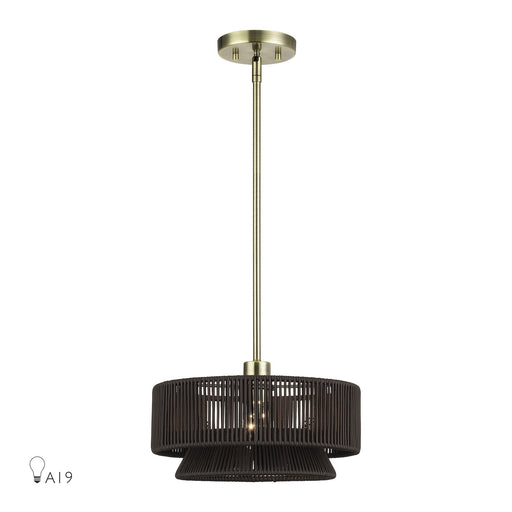 Florell One Light Pendant Antique Brass
