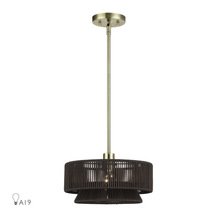 Livex Lighting - 49141-01 - One Light Pendant - Florell - Antique Brass