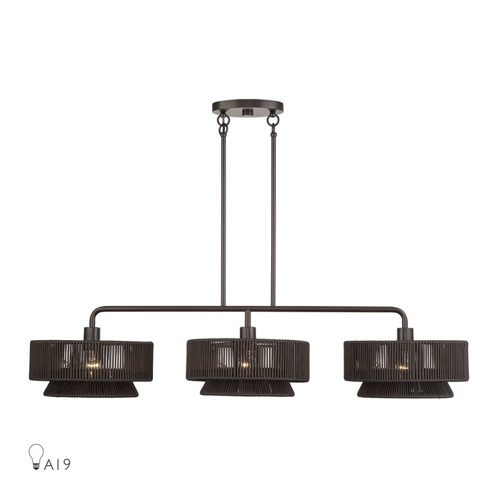 Livex Lighting - 49143-92 - Three Light Linear Chandelier - Florell - English Bronze