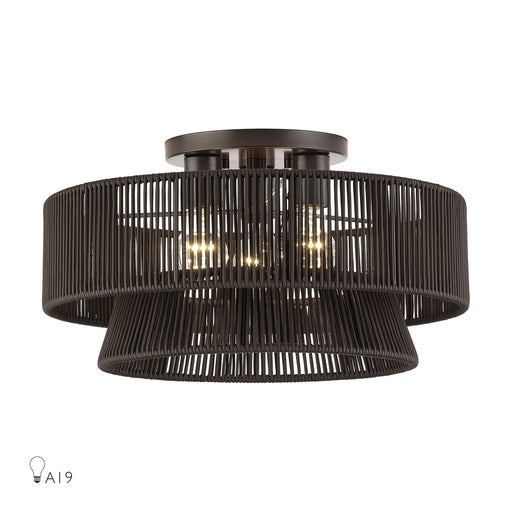 Florell Three Light Semi-Flush Mount English Bronze