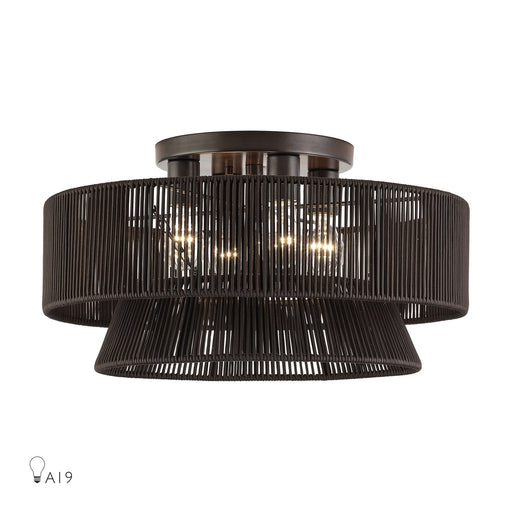 Florell Four Light Semi-Flush Mount English Bronze