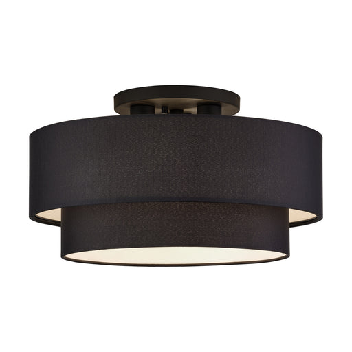 Livex Lighting - 50267-04 - Three Light Semi-Flush Mount - Bainbridge - Black