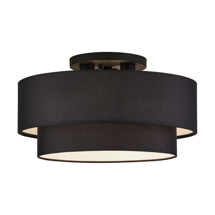 Livex Lighting - 50267-04 - Three Light Semi-Flush Mount - Bainbridge - Black