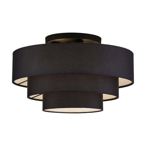 Livex Lighting - 50268-04 - Four Light Semi-Flush Mount - Bainbridge - Black