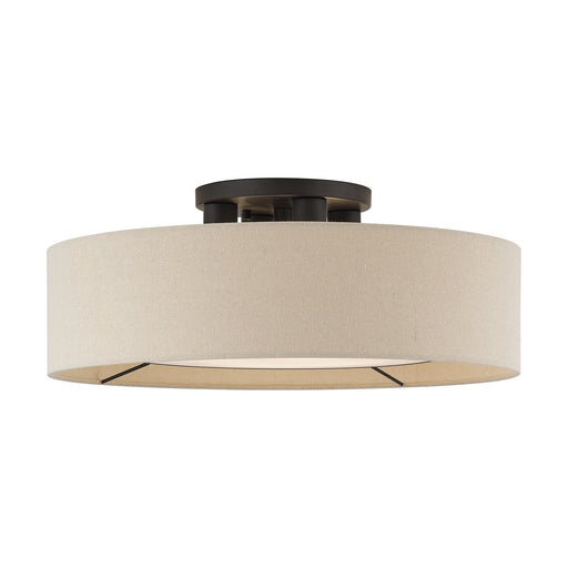 Livex Lighting - 50928-07 - Four Light Semi-Flush Mount - Ellsworth - Bronze