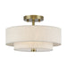 Livex Lighting - 51083-01 - Two Light Semi-Flush Mount - Monroe - Antique Brass