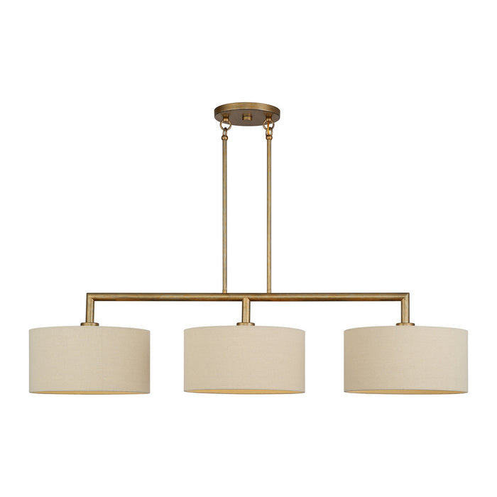 Livex Lighting - 52263-48 - Three Light Linear Chandelier - Bellingham - Antique Gold Leaf