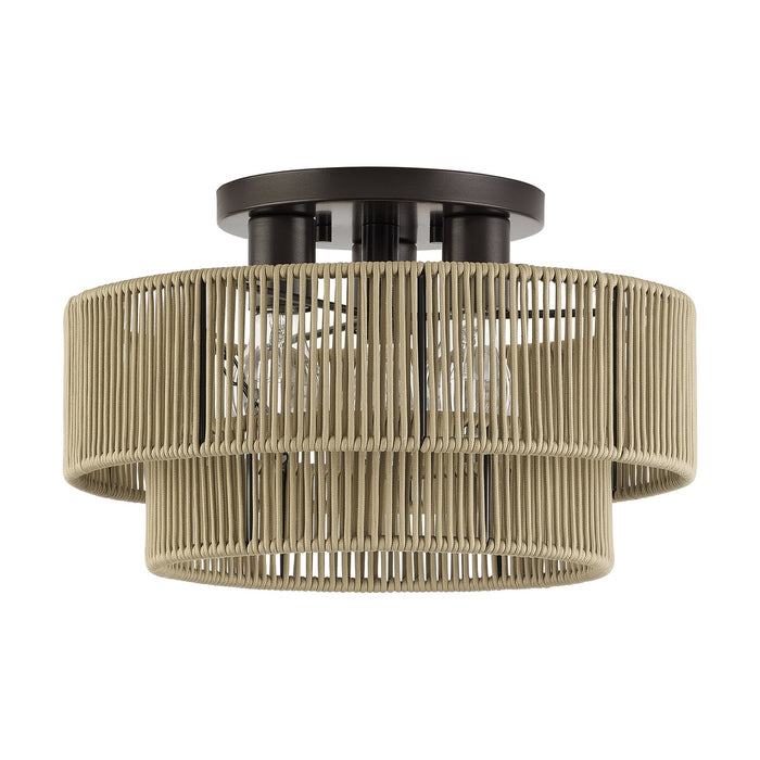 Livex Lighting - 53143-92 - Three Light Semi-Flush Mount - Acordia - English Bronze