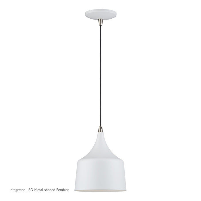 Livex Lighting - 51472-03 - LED Pendant - Bolita - White w/Brushed Nickel