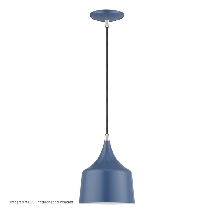 Livex Lighting - 51472-84 - LED Pendant - Bolita - Ocean Blue w/Brushed Nickel