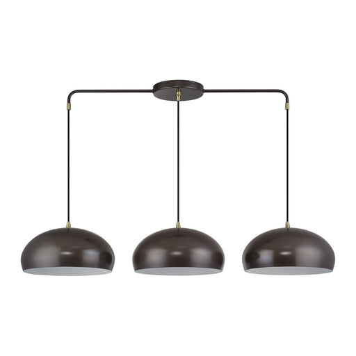 Domma Three Light Linear Chandelier English Bronze w/Antique Brass