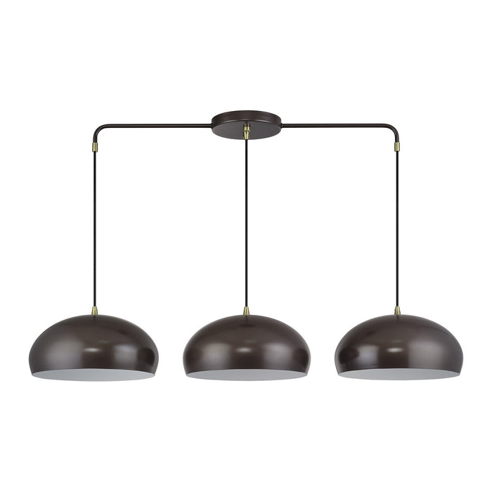 Livex Lighting - 51512-92 - Three Light Linear Chandelier - Domma - English Bronze w/Antique Brass