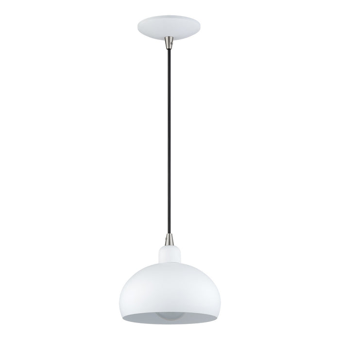 Livex Lighting - 51513-03 - One Light Mini Pendant - Domma - White w/Brushed Nickel