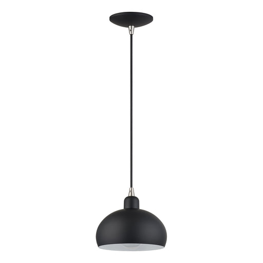 Domma One Light Mini Pendant Black w/Brushed Nickel