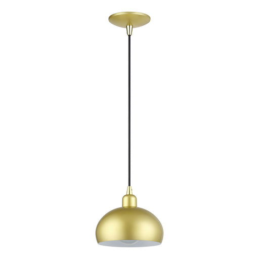 Domma One Light Mini Pendant Soft Gold w/Polished Brass