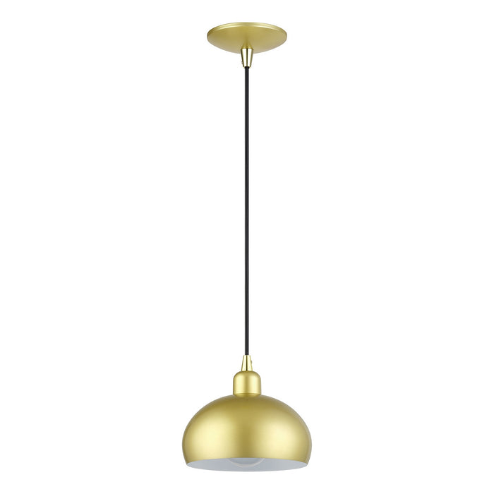 Livex Lighting - 51513-33 - One Light Mini Pendant - Domma - Soft Gold w/Polished Brass